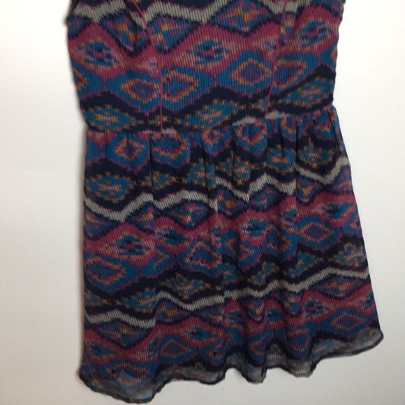 Band Of Gypsies mini cap sleeve boho Aztec southwestern print dress Sz Medium - Picture 3 of 15